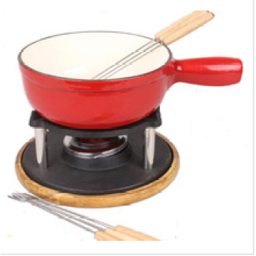 Beliebte &amp; schöne Emaille Fondue Set mit Griff